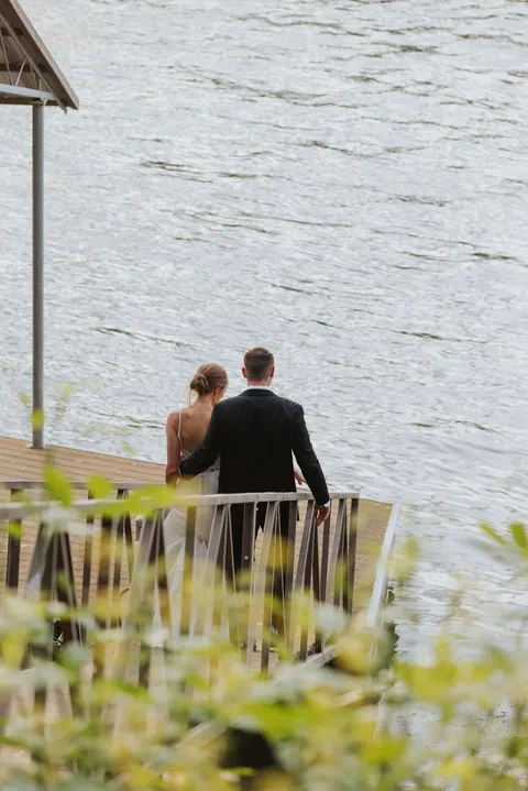 Finished event page with the couple at the dock as cover