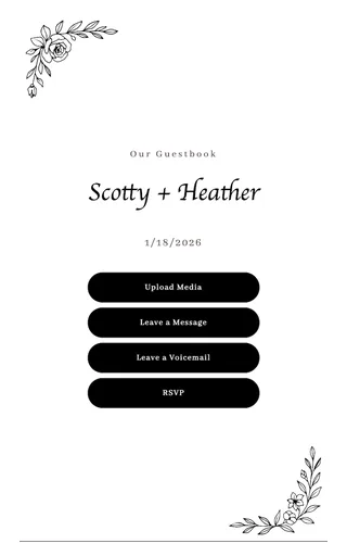 Botanical wedding website template preview