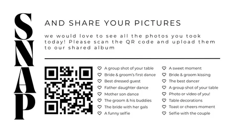 Mini Card No. 20 printable wedding QR code design