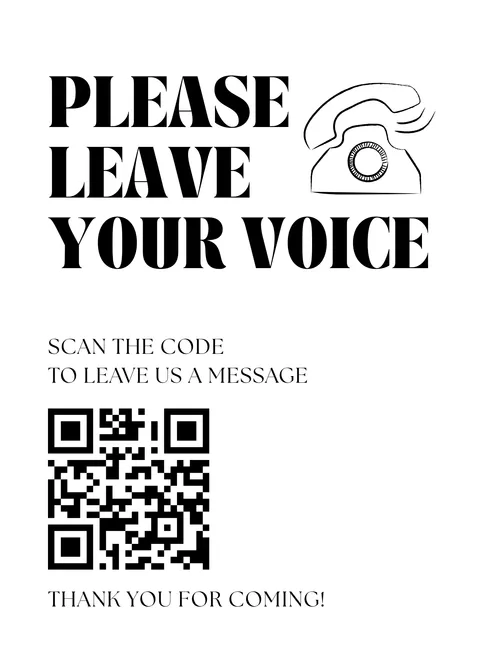 Audio Guest Book Sign No. 7 printable wedding QR code design