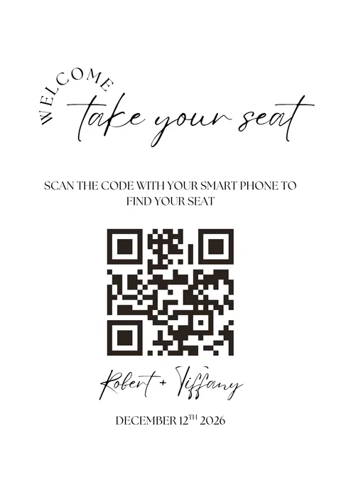 Seating Chart No. 10 printable wedding QR code design