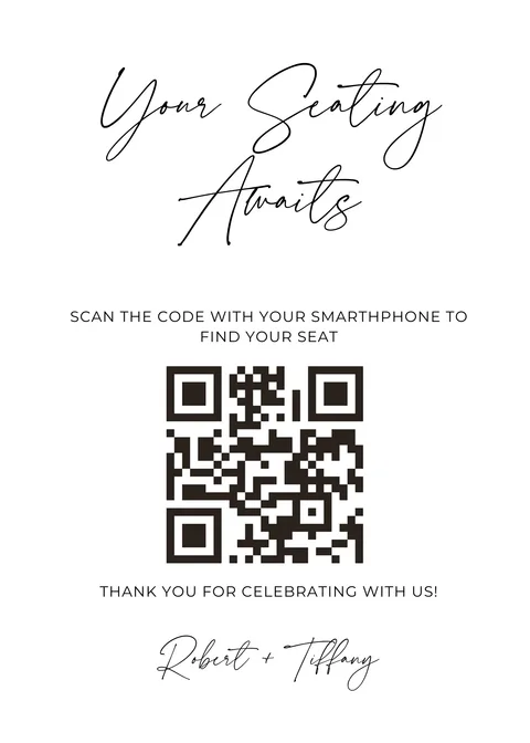 Seating Chart No. 2 printable wedding QR code design