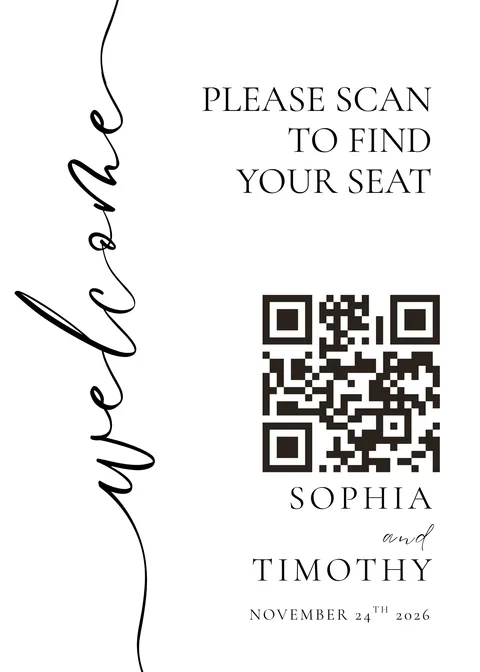 Seating Chart No. 4 printable wedding QR code design