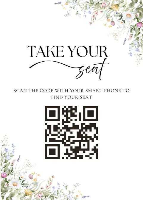 Seating Chart No. 7 printable wedding QR code design