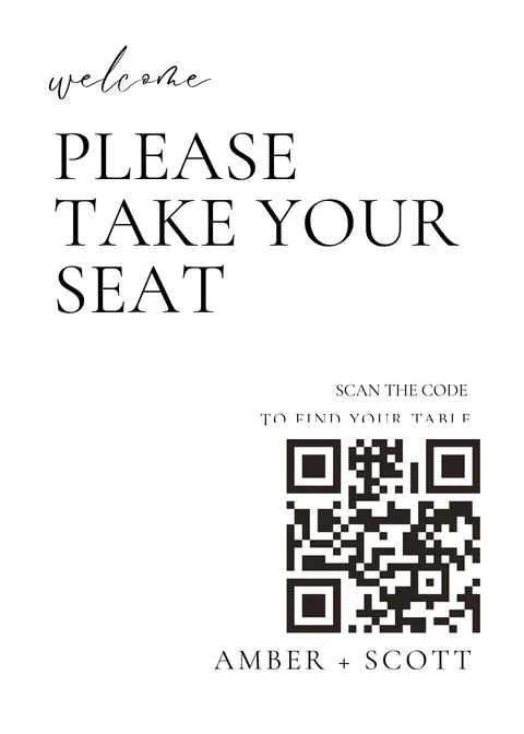 Seating Chart No. 8 printable wedding QR code design