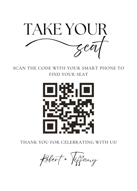 Seating Chart No. 9 printable wedding QR code design