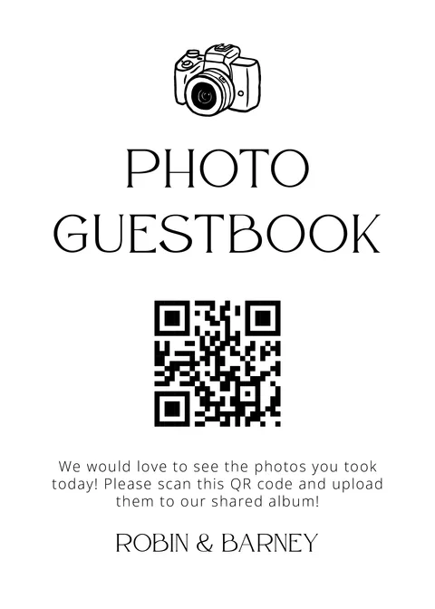 Guest Book Sign No. 11 printable wedding QR code design