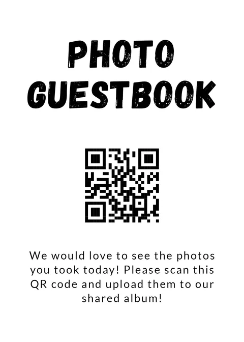 Guest Book Sign No. 13 printable wedding QR code design