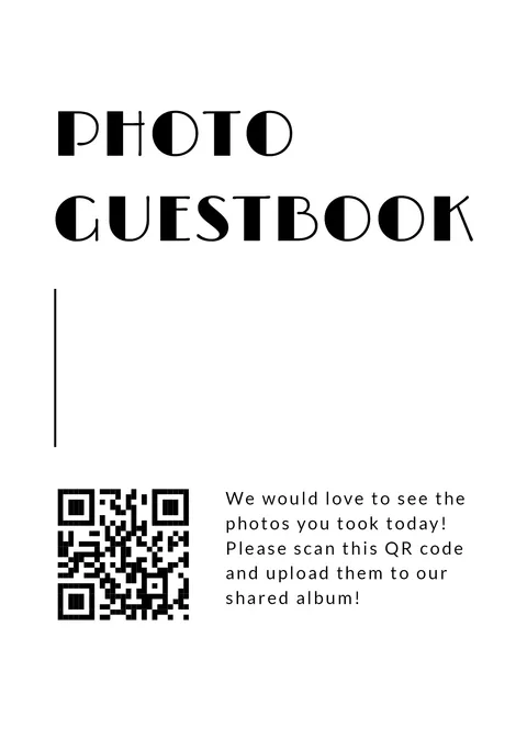 Guest Book Sign No. 14 printable wedding QR code design