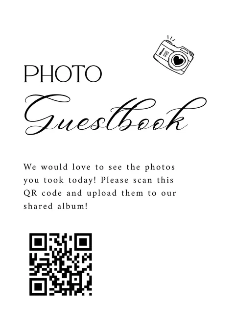 Guest Book Sign No. 15 printable wedding QR code design