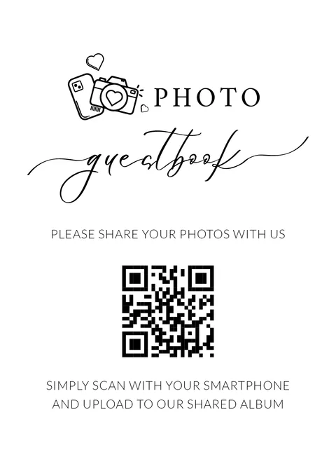 Guest Book Sign No. 16 printable wedding QR code design