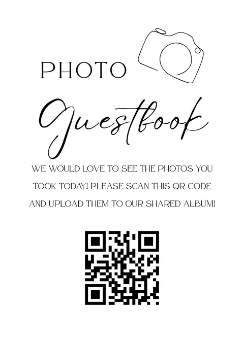 Guest Book Sign No. 17 printable wedding QR code design