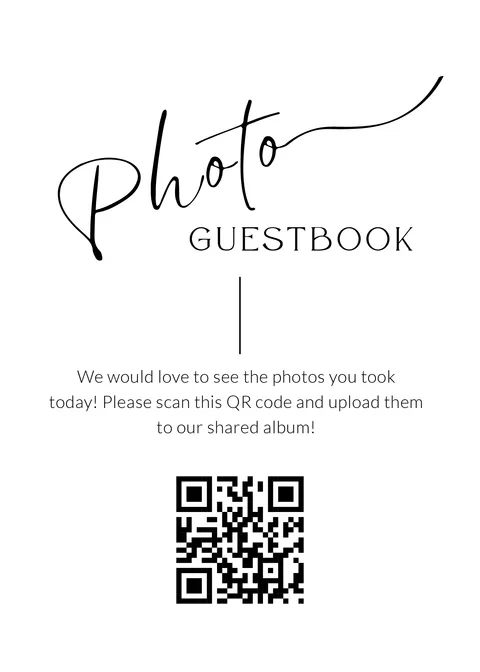 Guest Book Sign No. 18 printable wedding QR code design