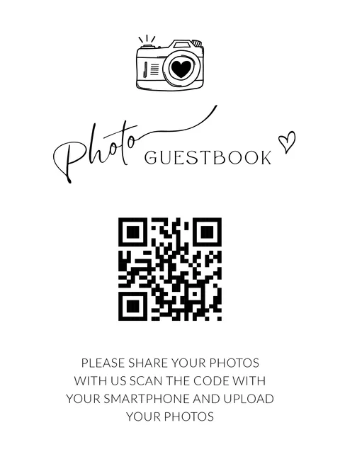 Guest Book Sign No. 19 printable wedding QR code design