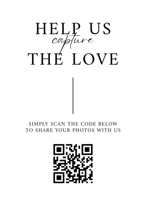 Table Sign No. 2 printable wedding QR code design