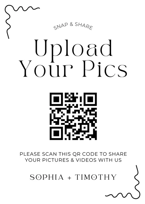 Table Sign No. 22 printable wedding QR code design