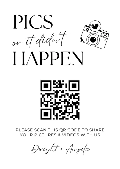 Table Sign No. 23 printable wedding QR code design