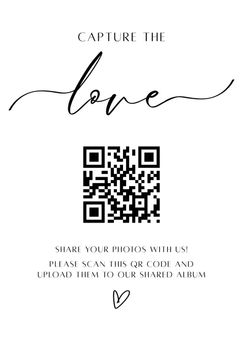 Table Sign No. 5 printable wedding QR code design