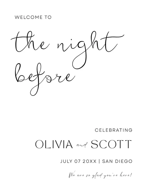 Welcome Sign No. 3 printable wedding QR code design