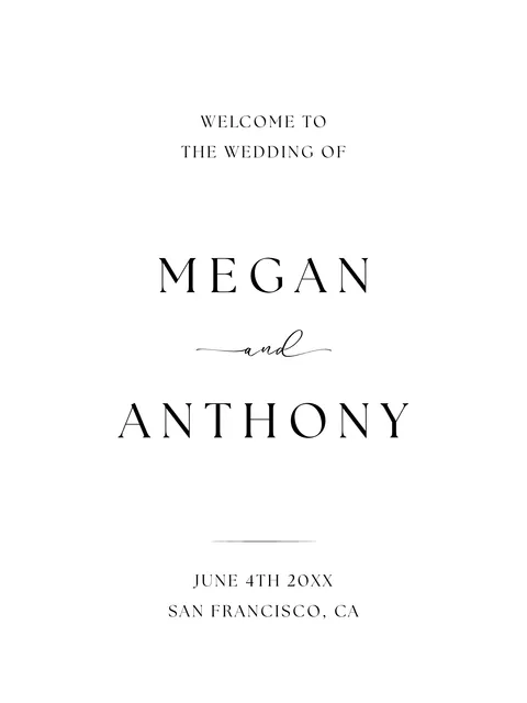 Welcome Sign No. 4 printable wedding QR code design