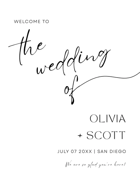 Welcome Sign No. 5 printable wedding QR code design